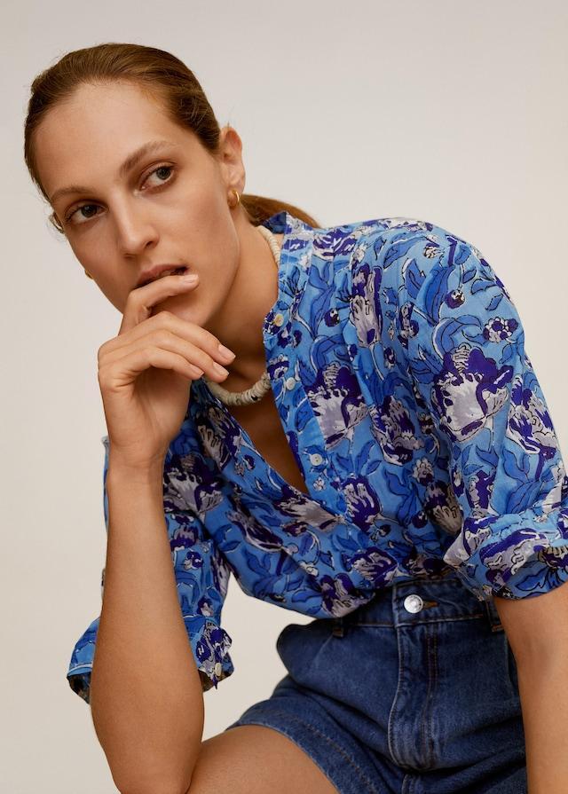 Floral cotton blouse