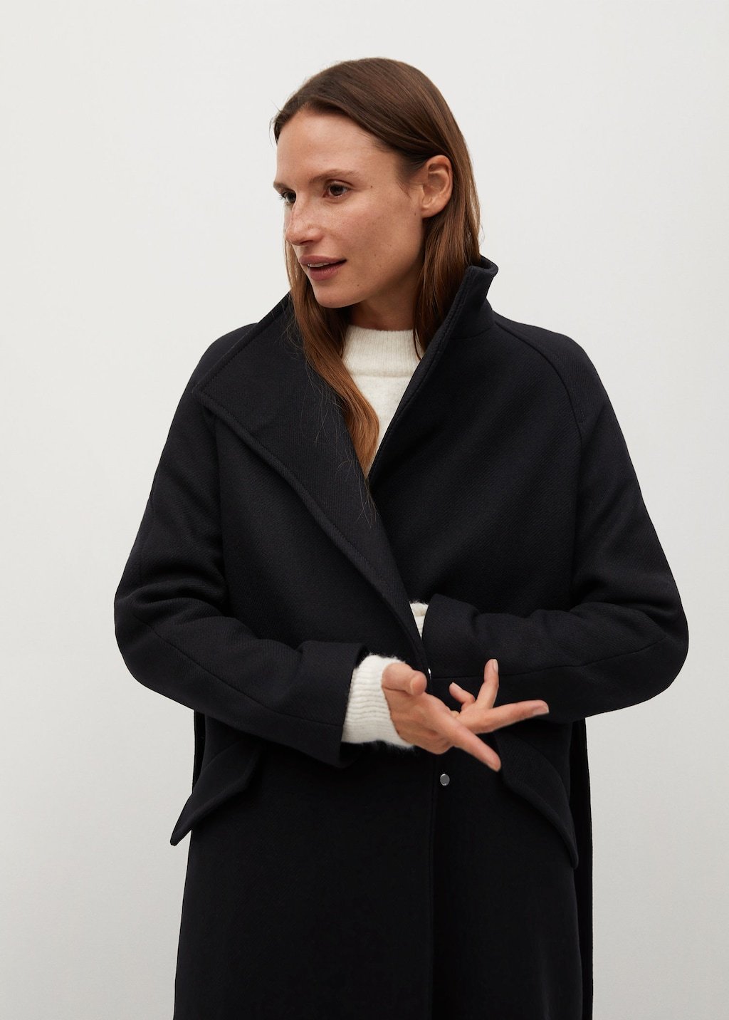 Belted wool coat