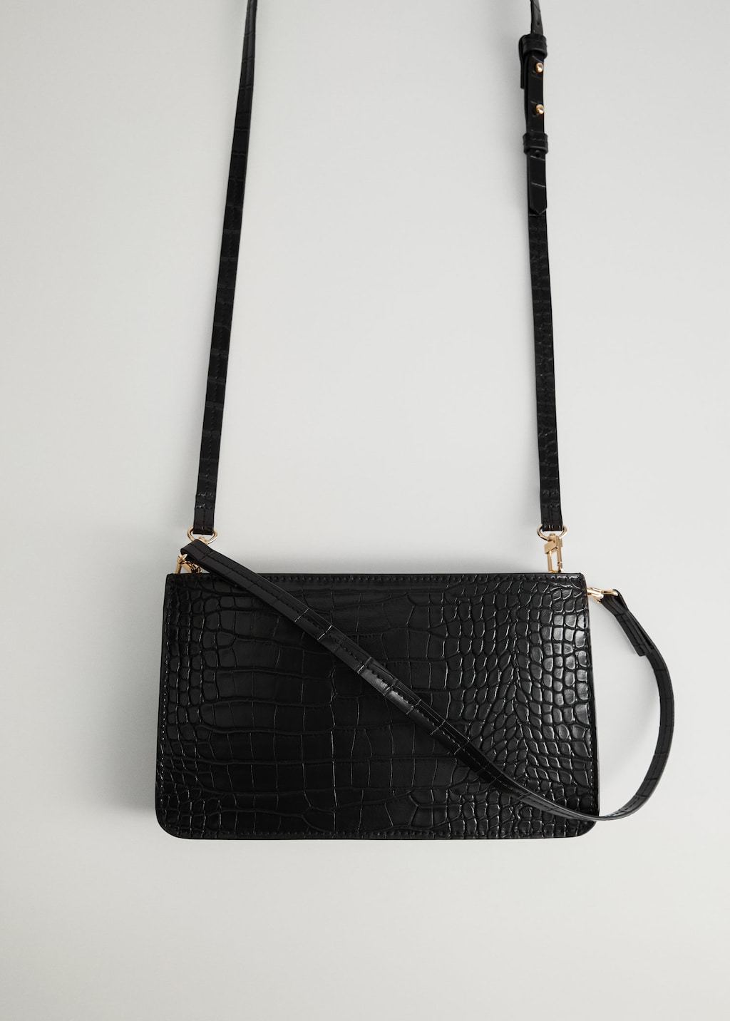 Croc-effect baguette bag