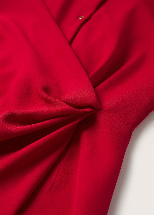 Knot detail shirt dress