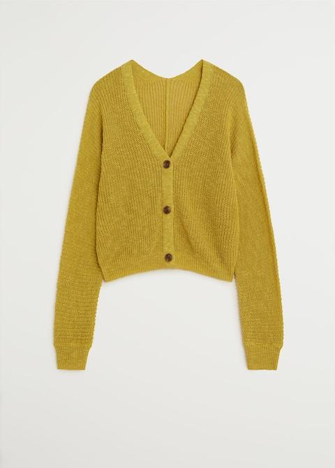Linen cotton knit cardigan