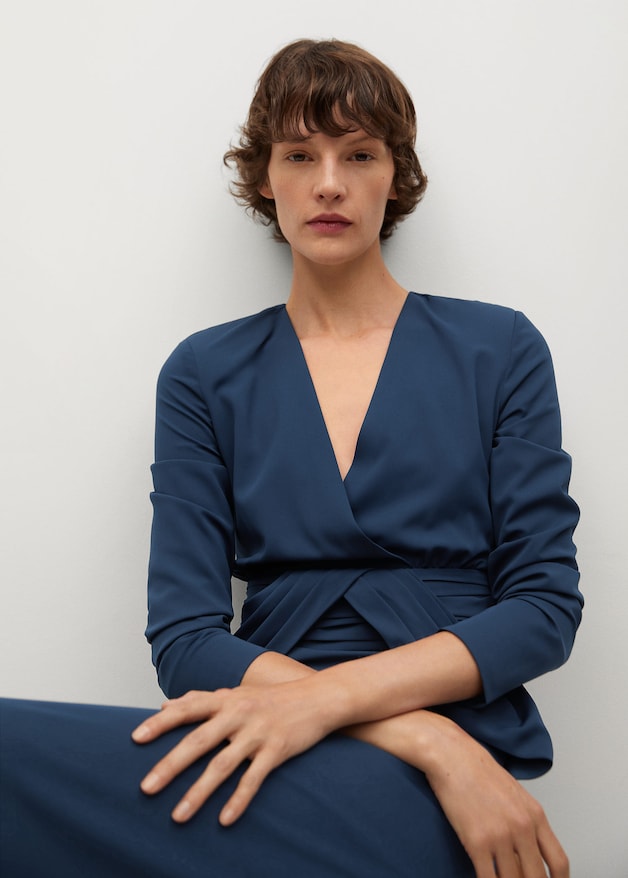 Pleated detail dress