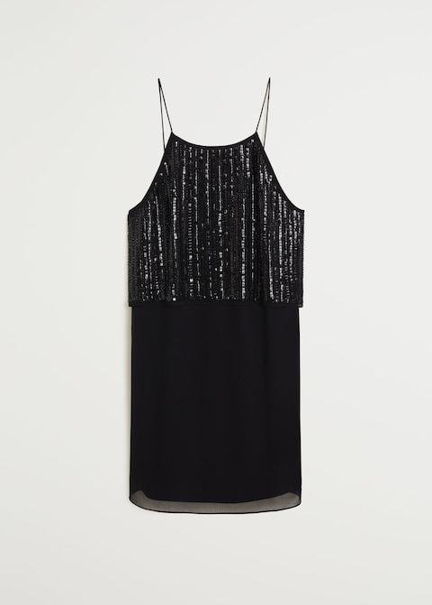 Sequin appliqué gown