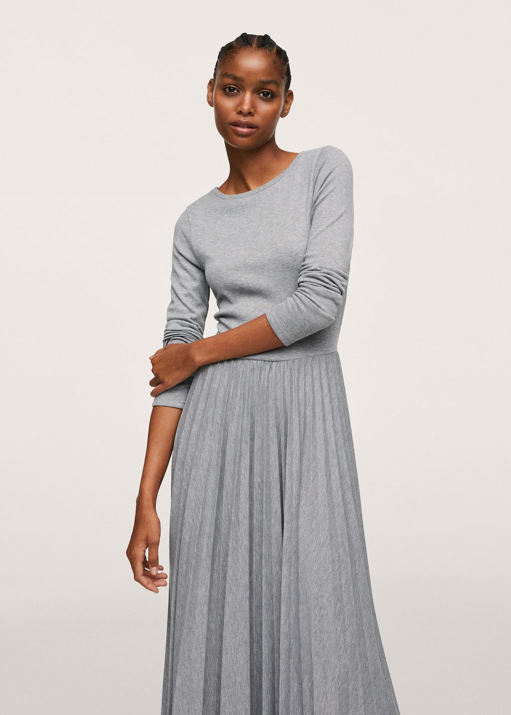 Pleated knitted dress