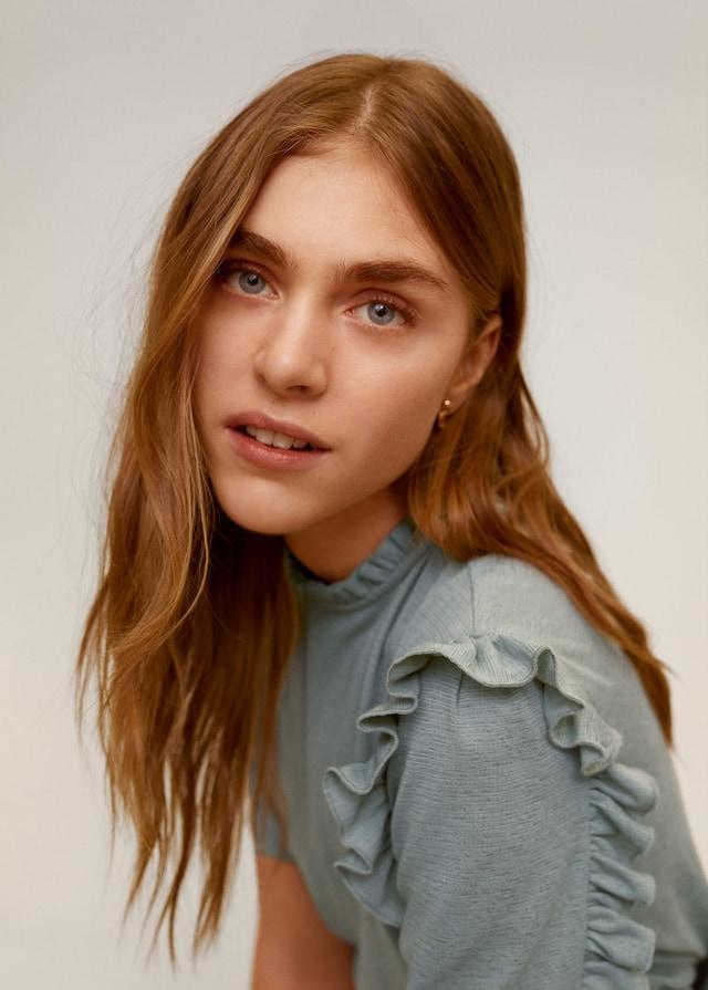 Ruffle textured T-shirt