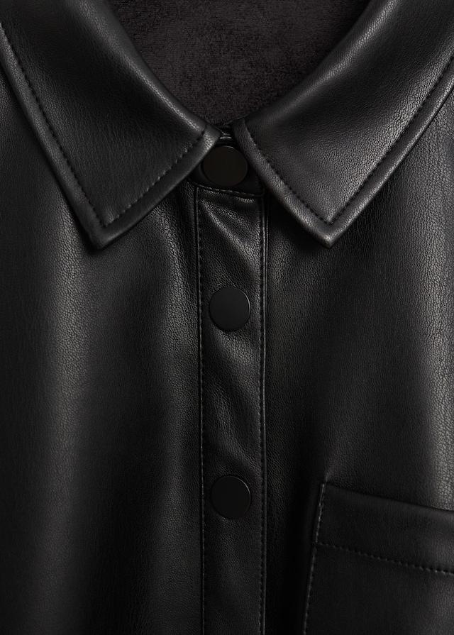 Faux-leather shirt