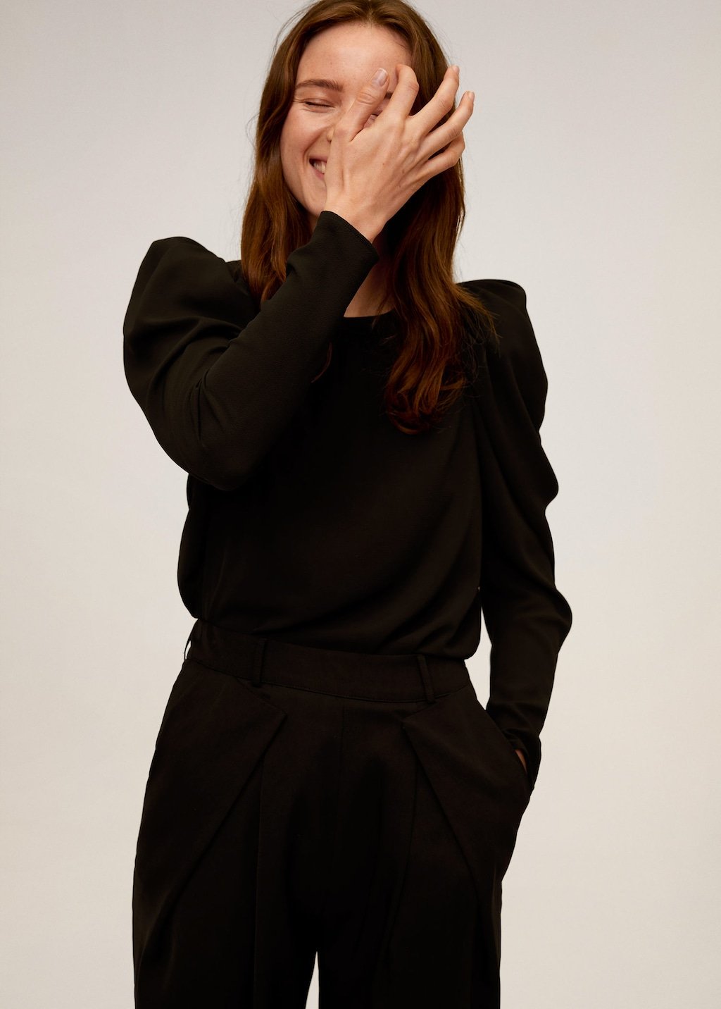 Puffed-shoulder blouse