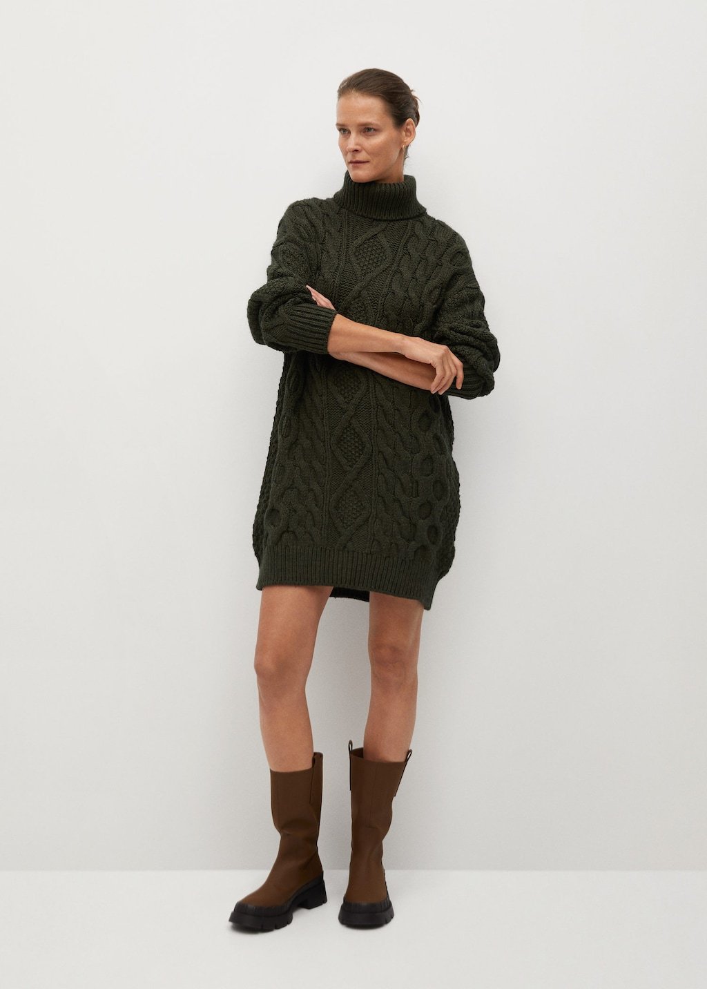 Knitted turtleneck dress