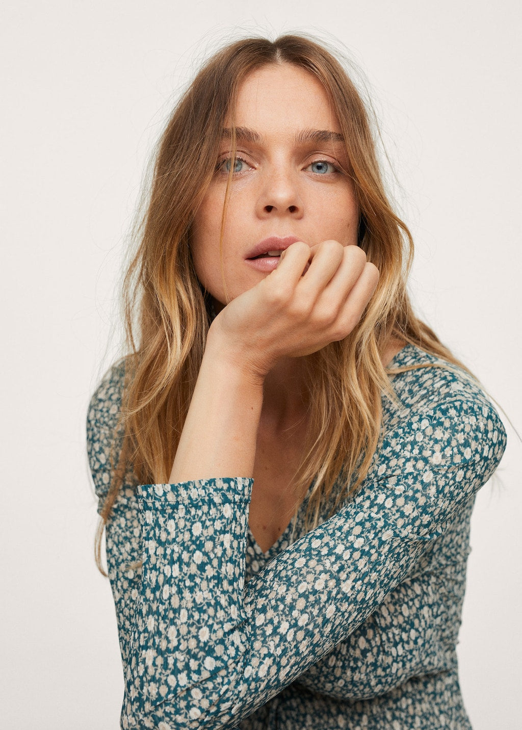 Printed textured dress