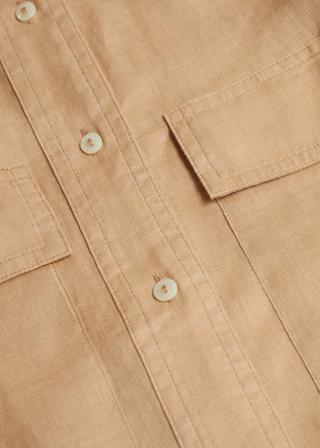 Linen-blend shirt dress