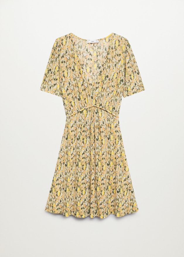 Printed pleated dress