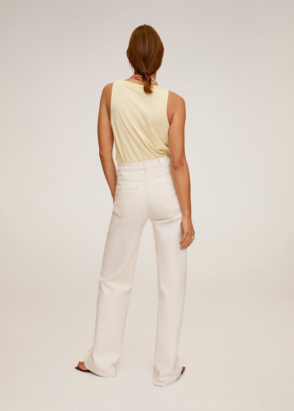 Strap cotton T-shirt