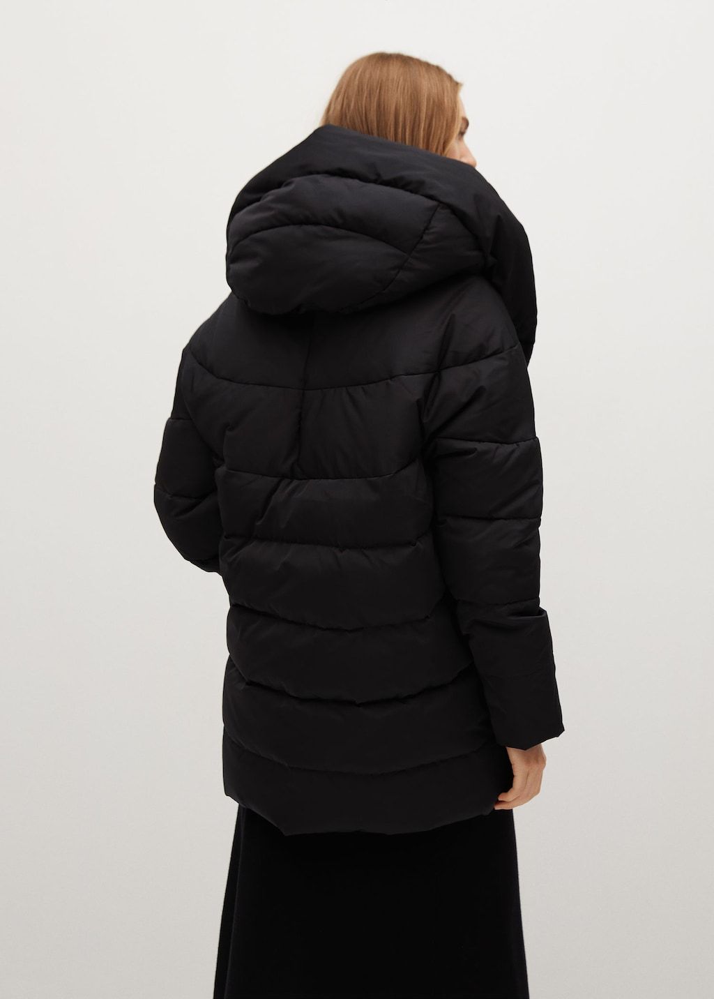 Feather down hooded coat