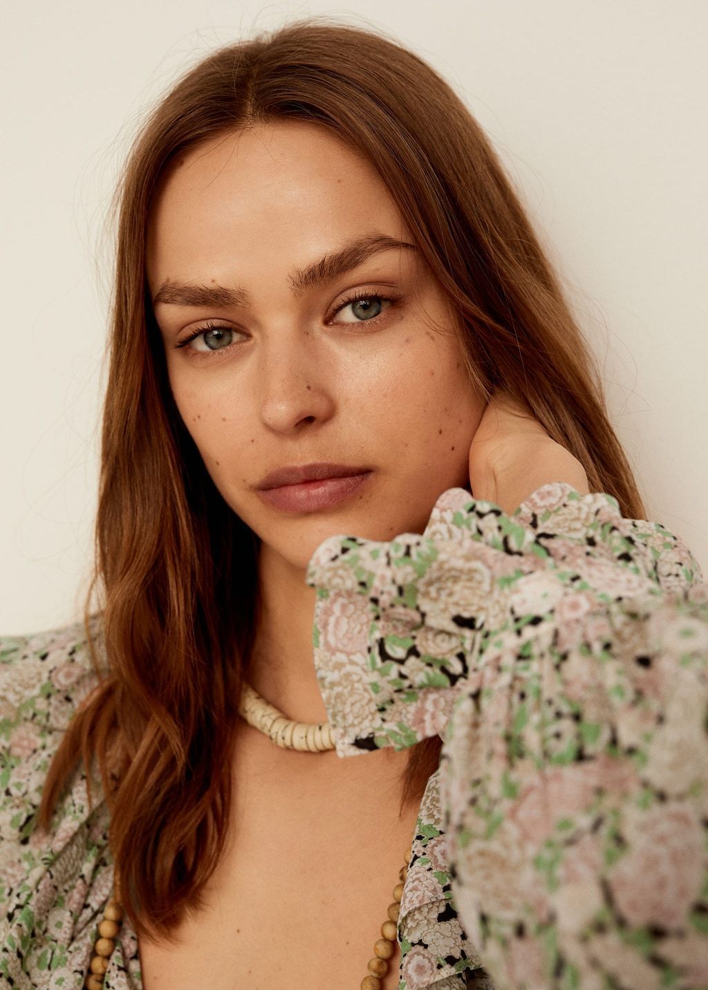 Ruffled floral blouse