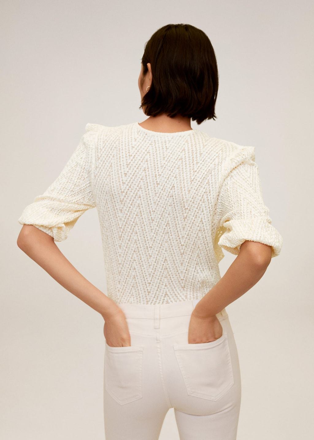 Openwork frills t-shirt