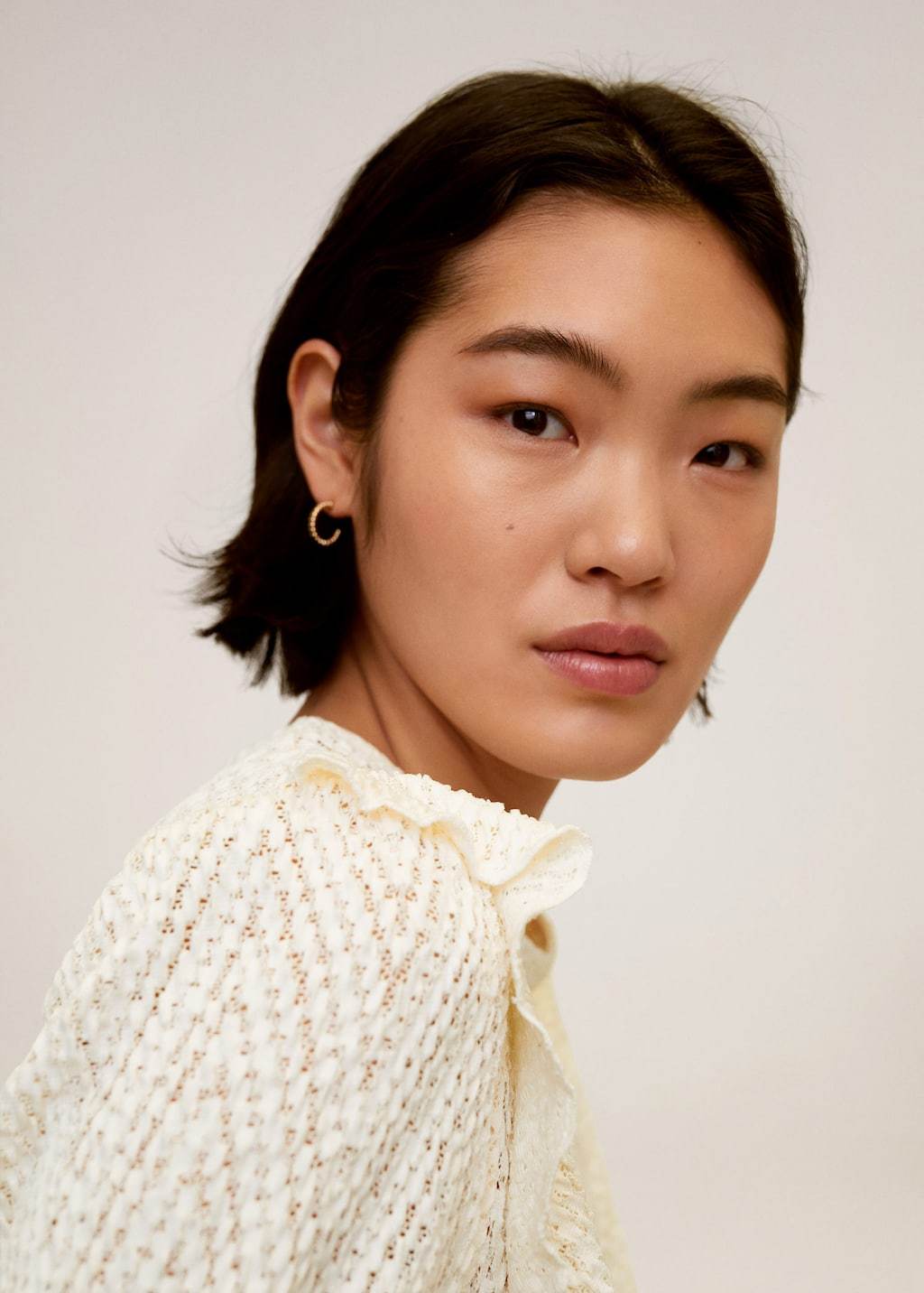 Openwork frills t-shirt