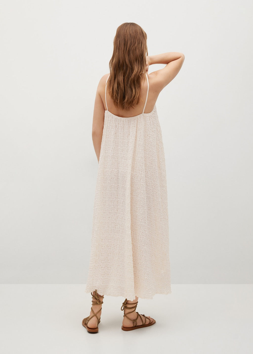 Textured cotton-blend dress