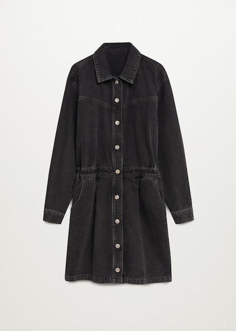 Denim elastic waist dress