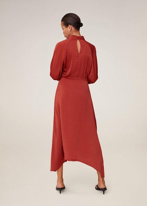 Asymmetrical satin dress
