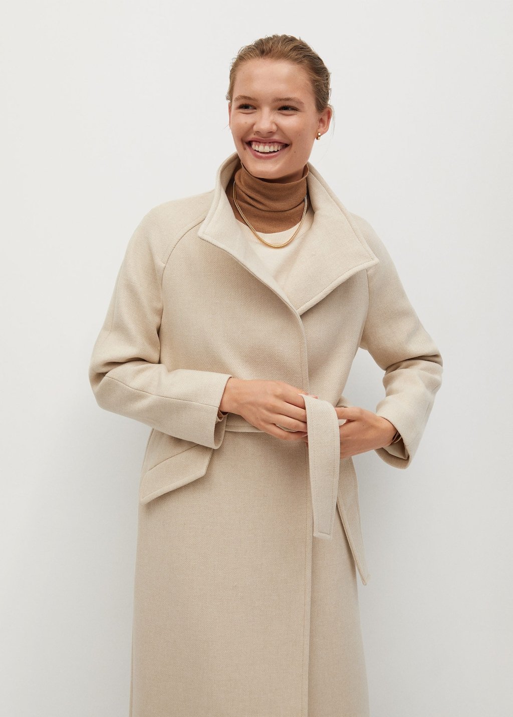 Belted wool coat