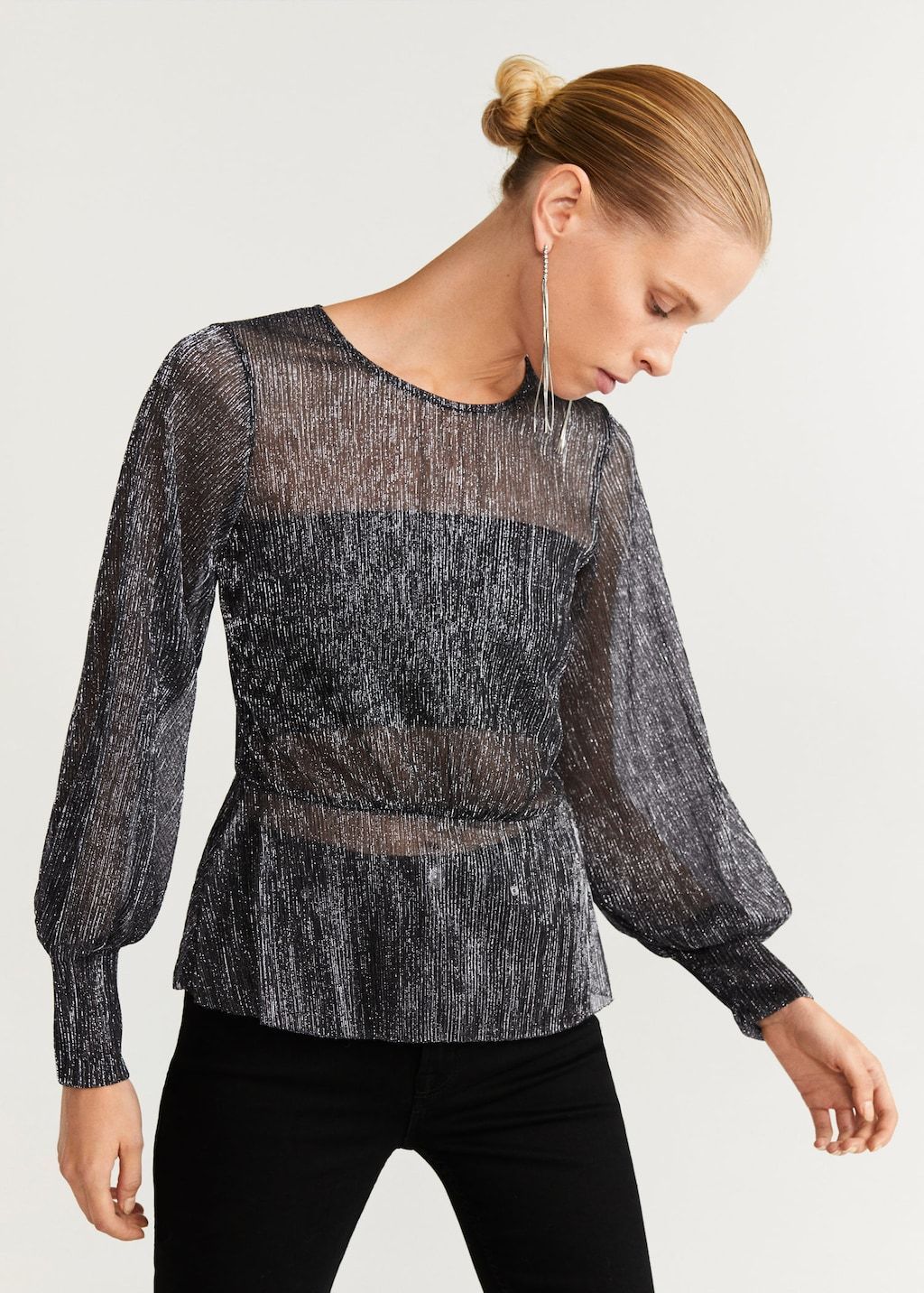 Peplum metallic t-shirt