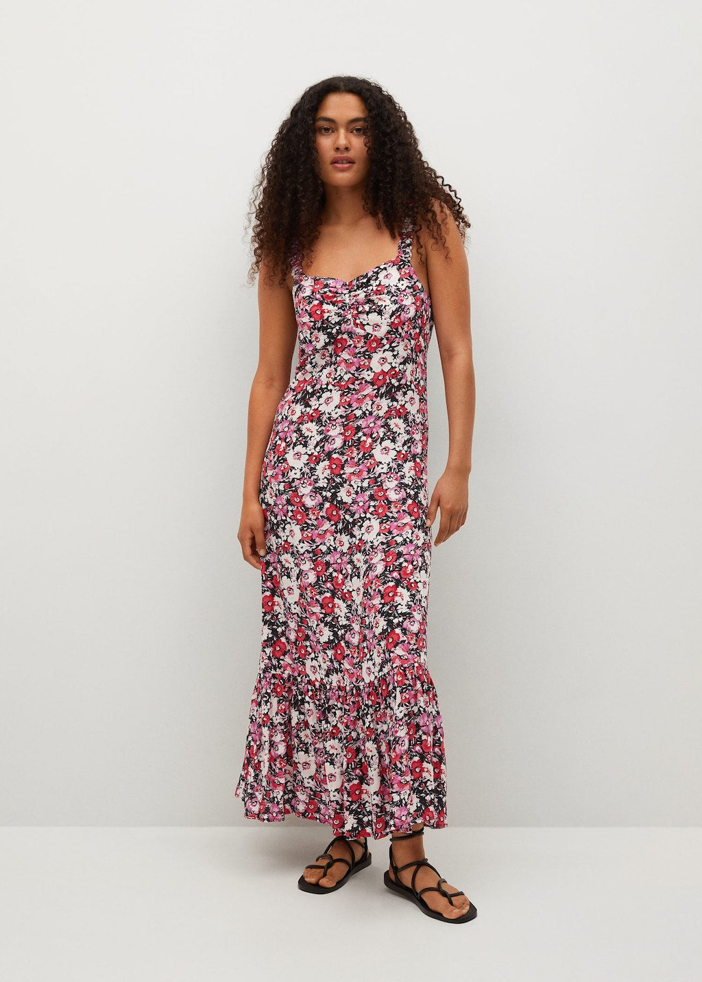 Ruffle printed dress