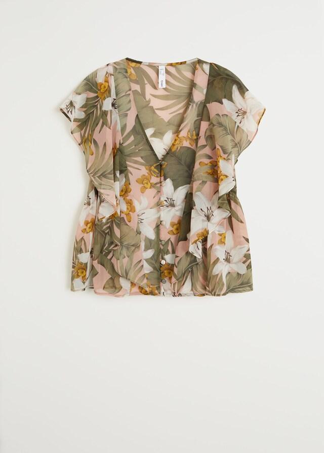 Ruffled floral blouse