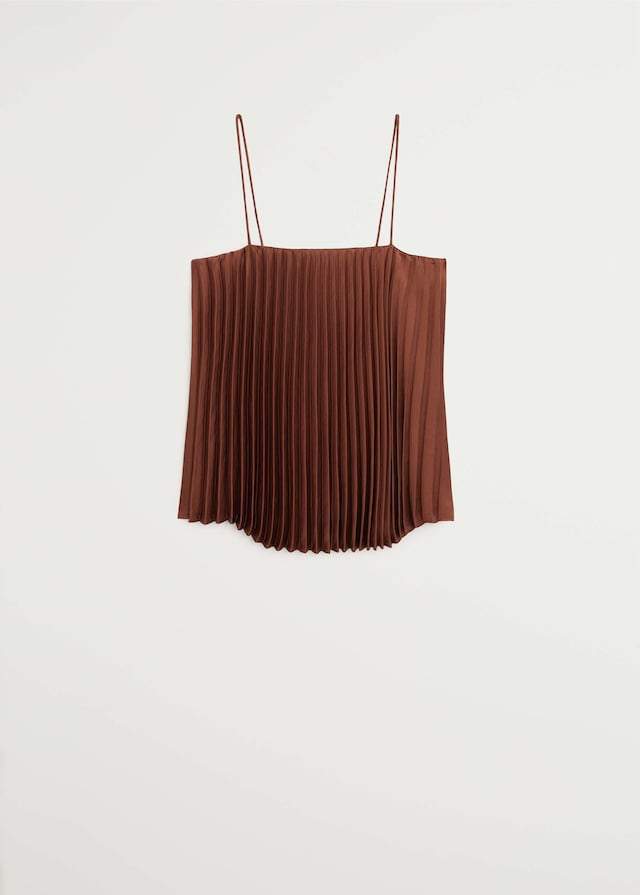 Pleated satin top