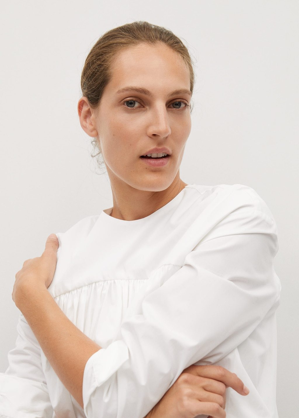 Ruffle cotton blouse