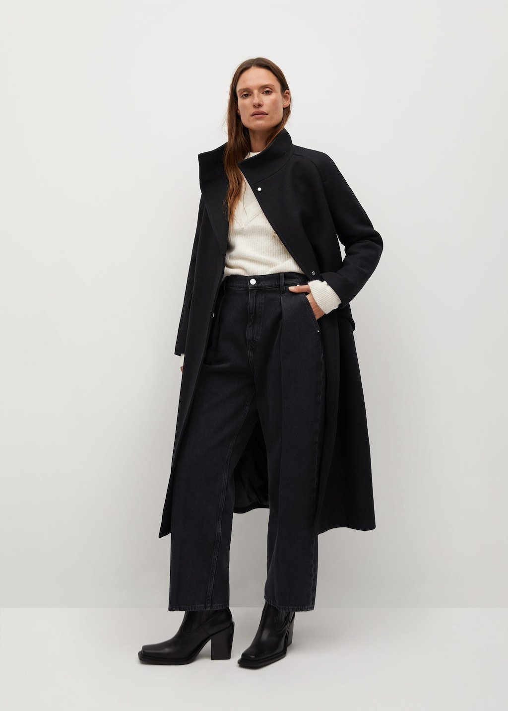 Belted wool coat