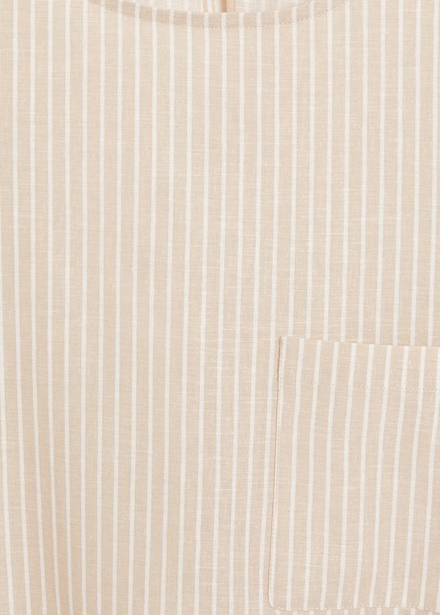 Pocket linen-blend blouse