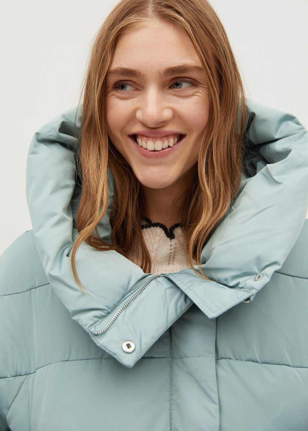 Feather down hooded coat