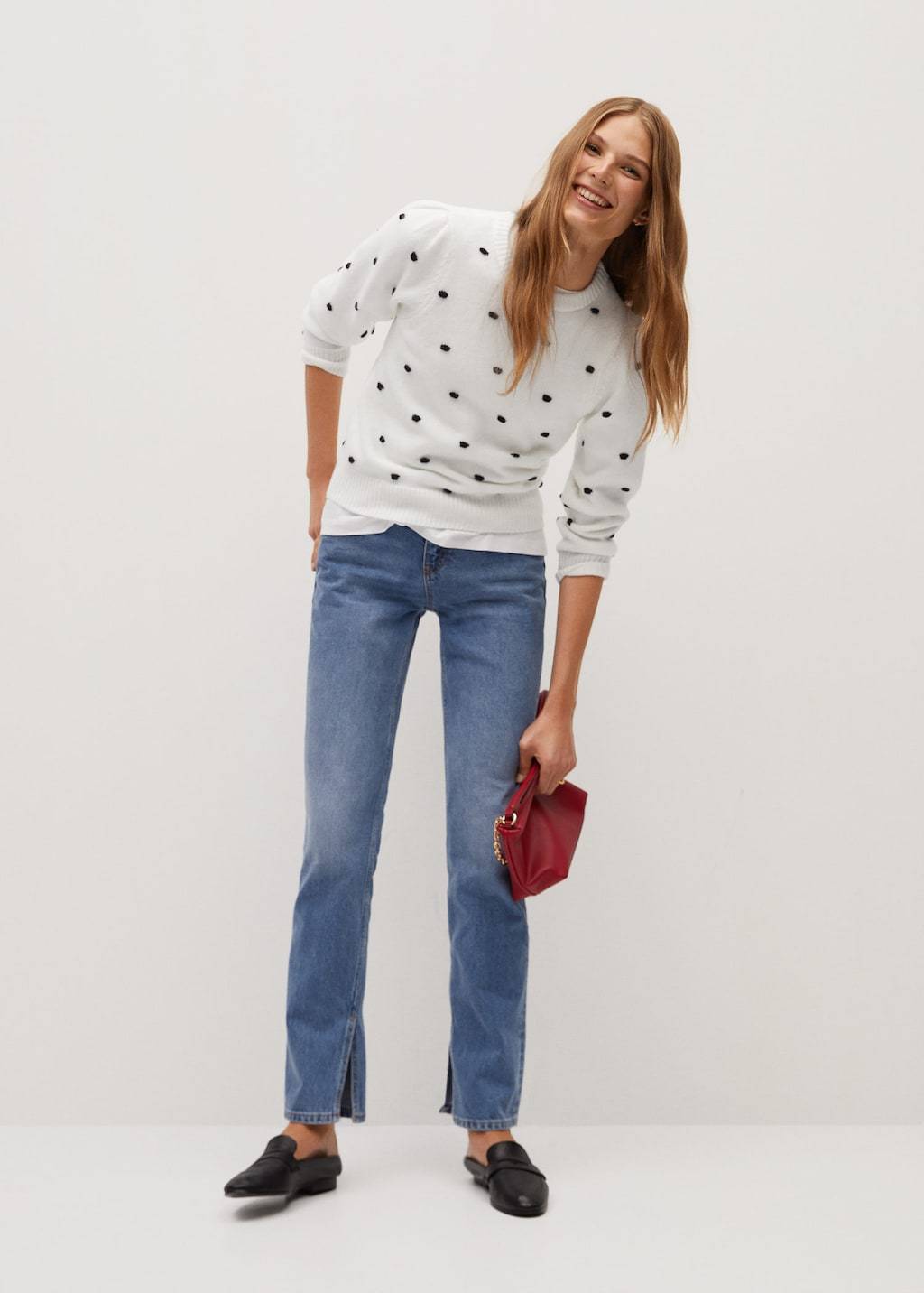 Polka dots knit dress