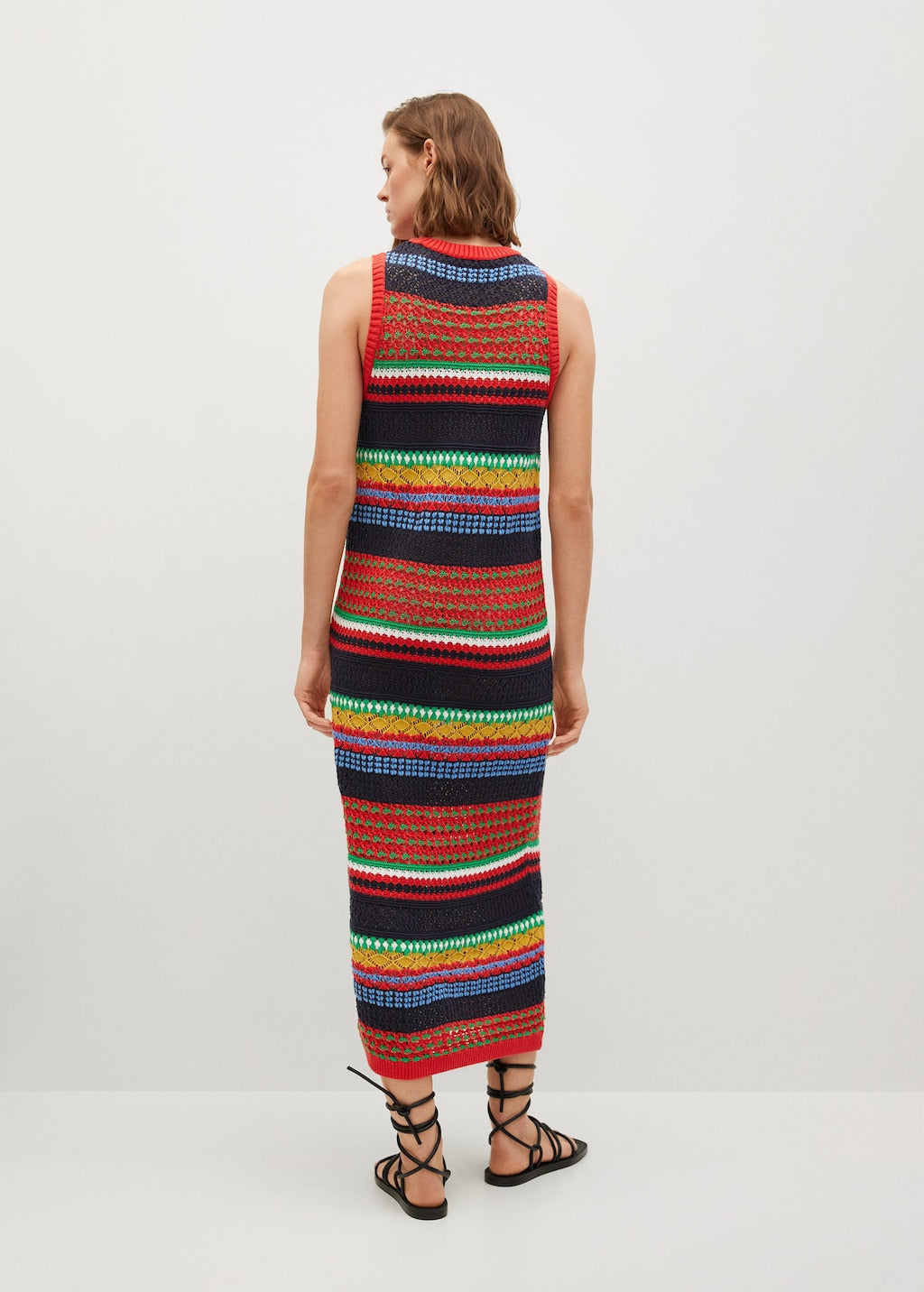 Knit cotton-blend dress