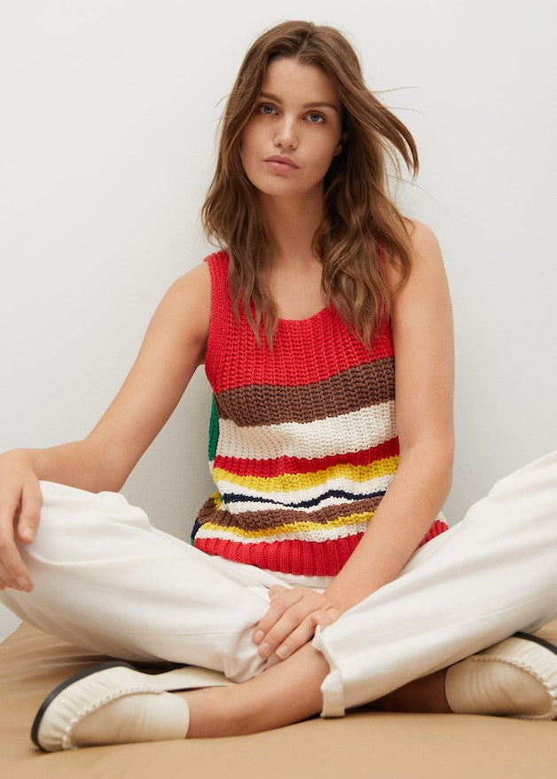 Multicoloured knitted top