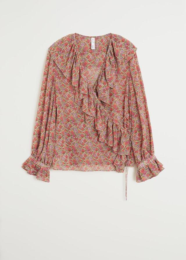 Ruffle neckline blouse