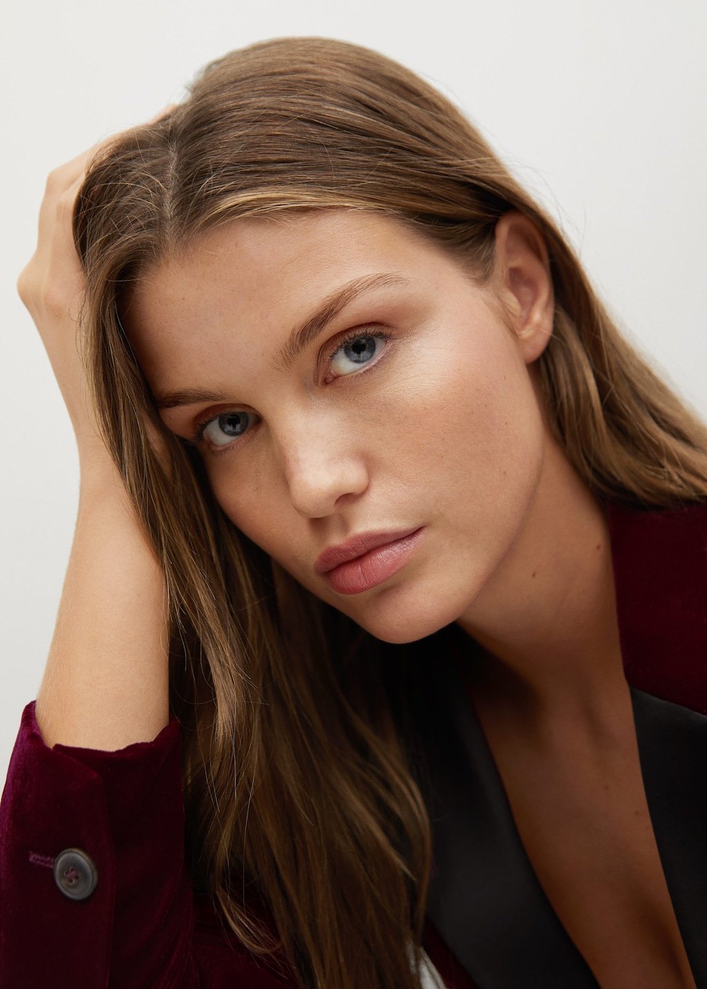 Contrast flap velvet blazer