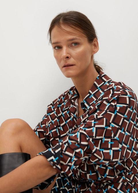 Navy Belt shirt dress