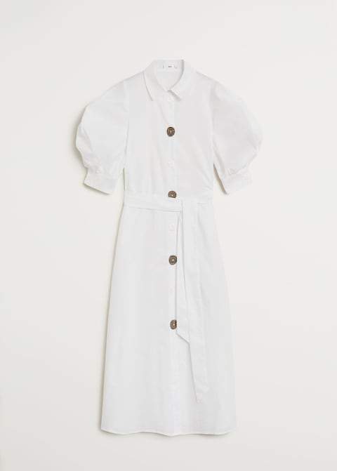 Poplin buttoned dress