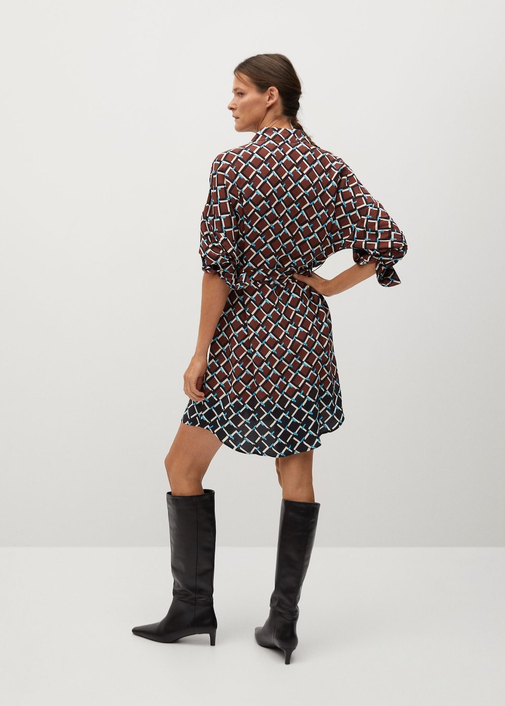 Navy Belt shirt dress