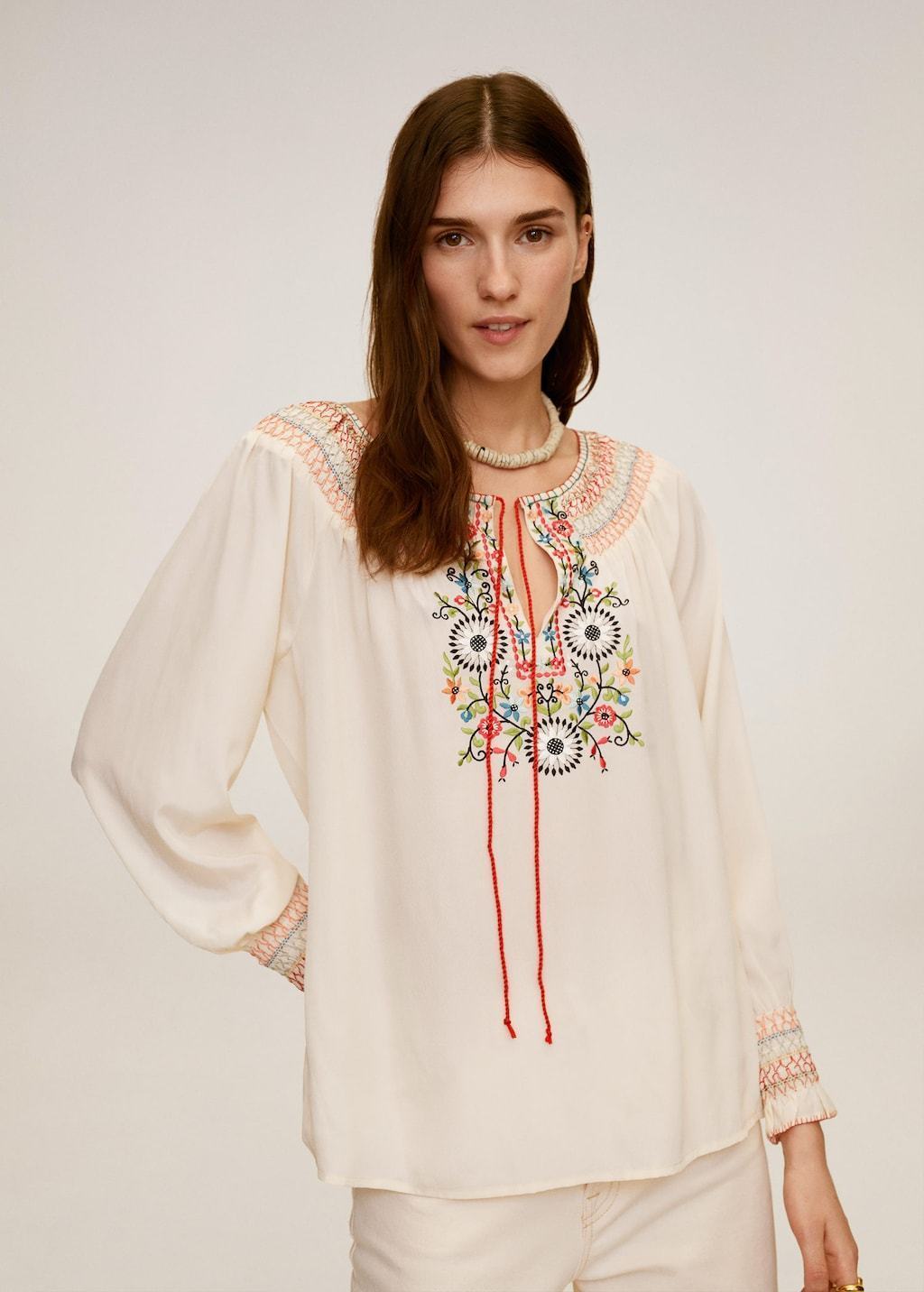 Embroidered details blouse