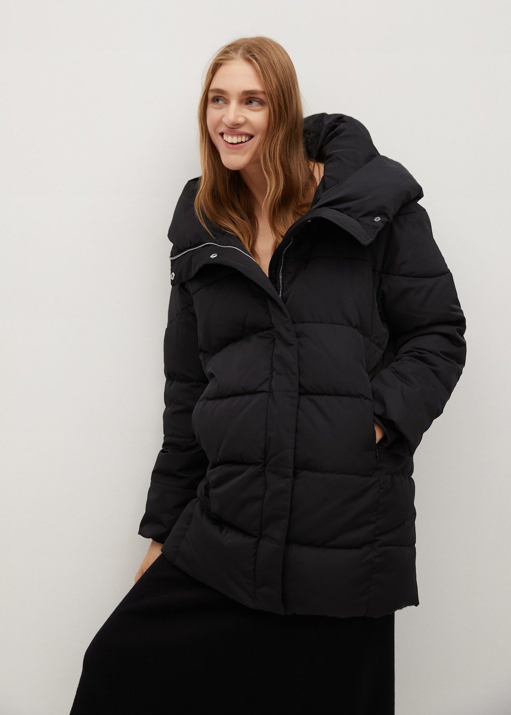 Feather down hooded coat