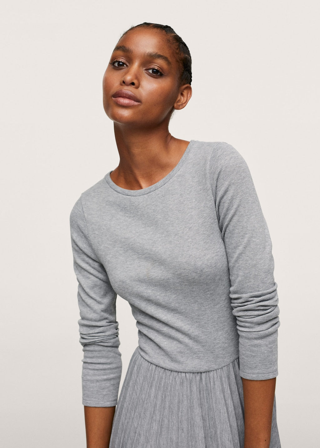 Pleated knitted dress