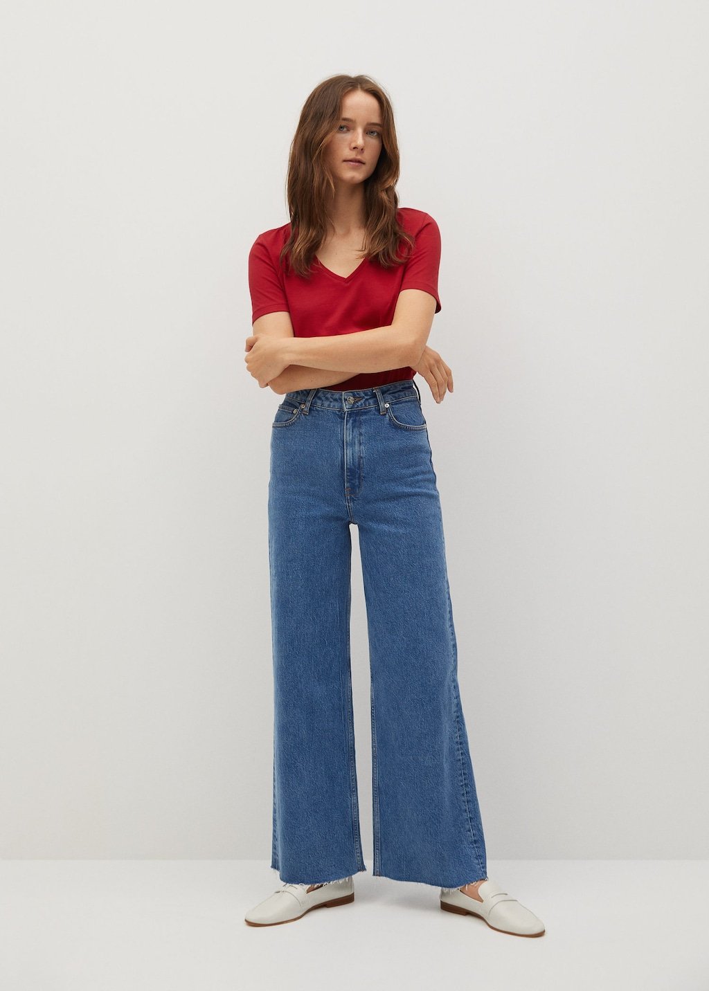 V-neck cotton T-shirt