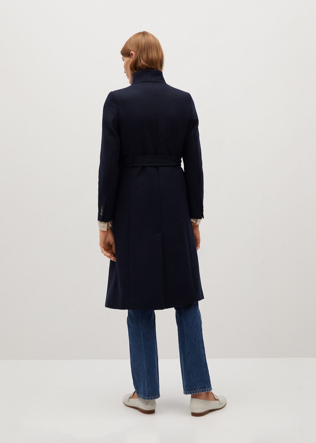 NAVY Manteco wool double-breasted coat