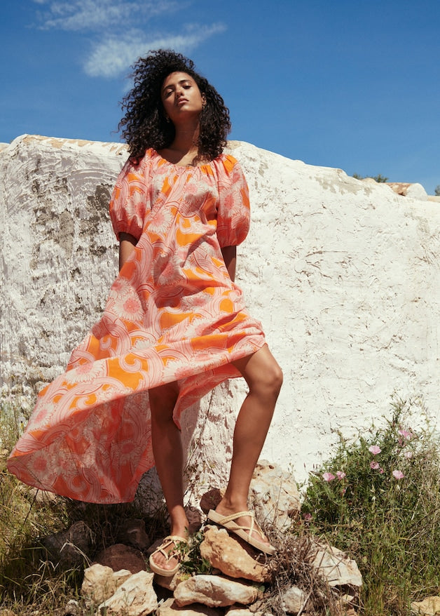 Printed cotton dress