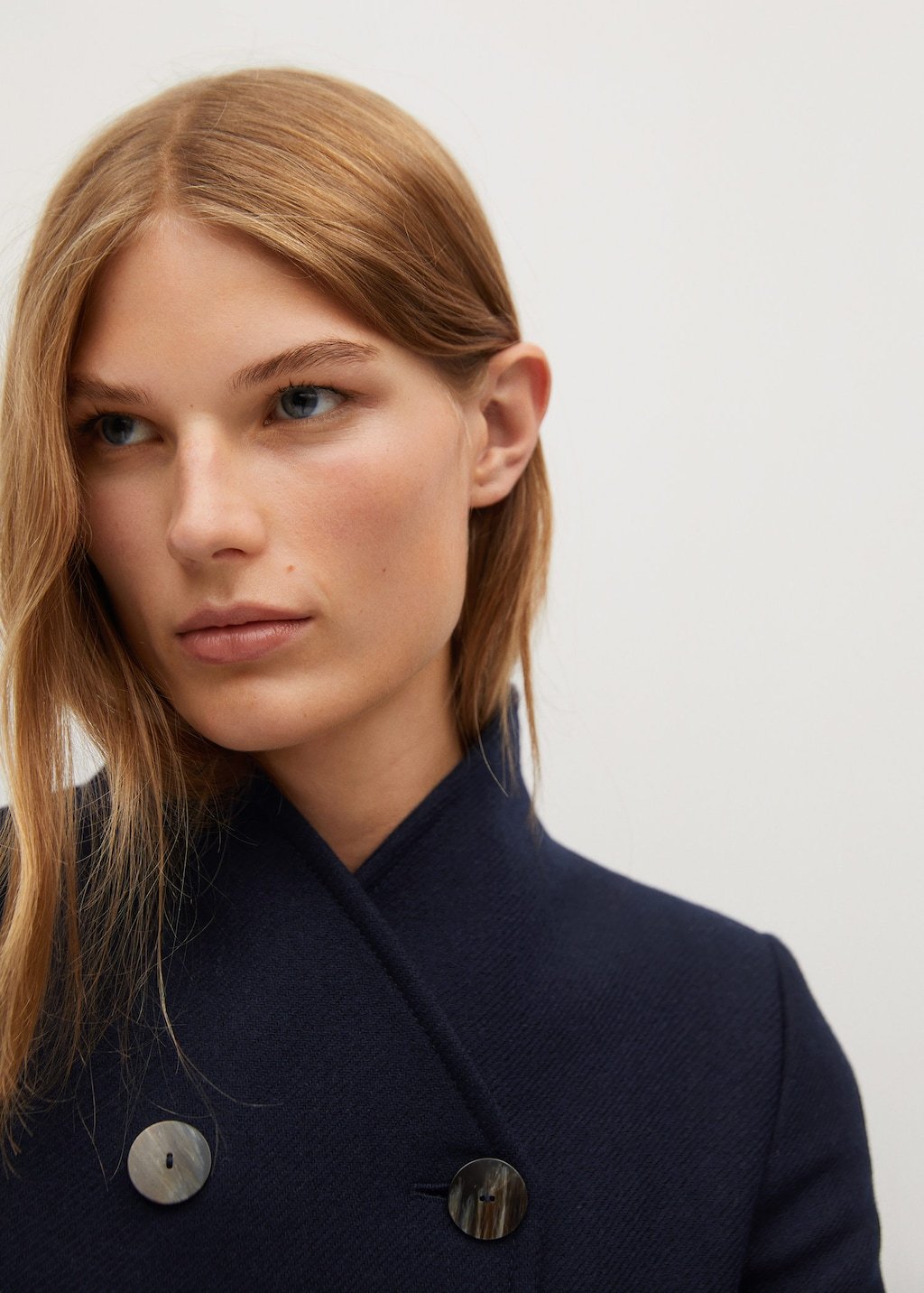 NAVY Manteco wool double-breasted coat