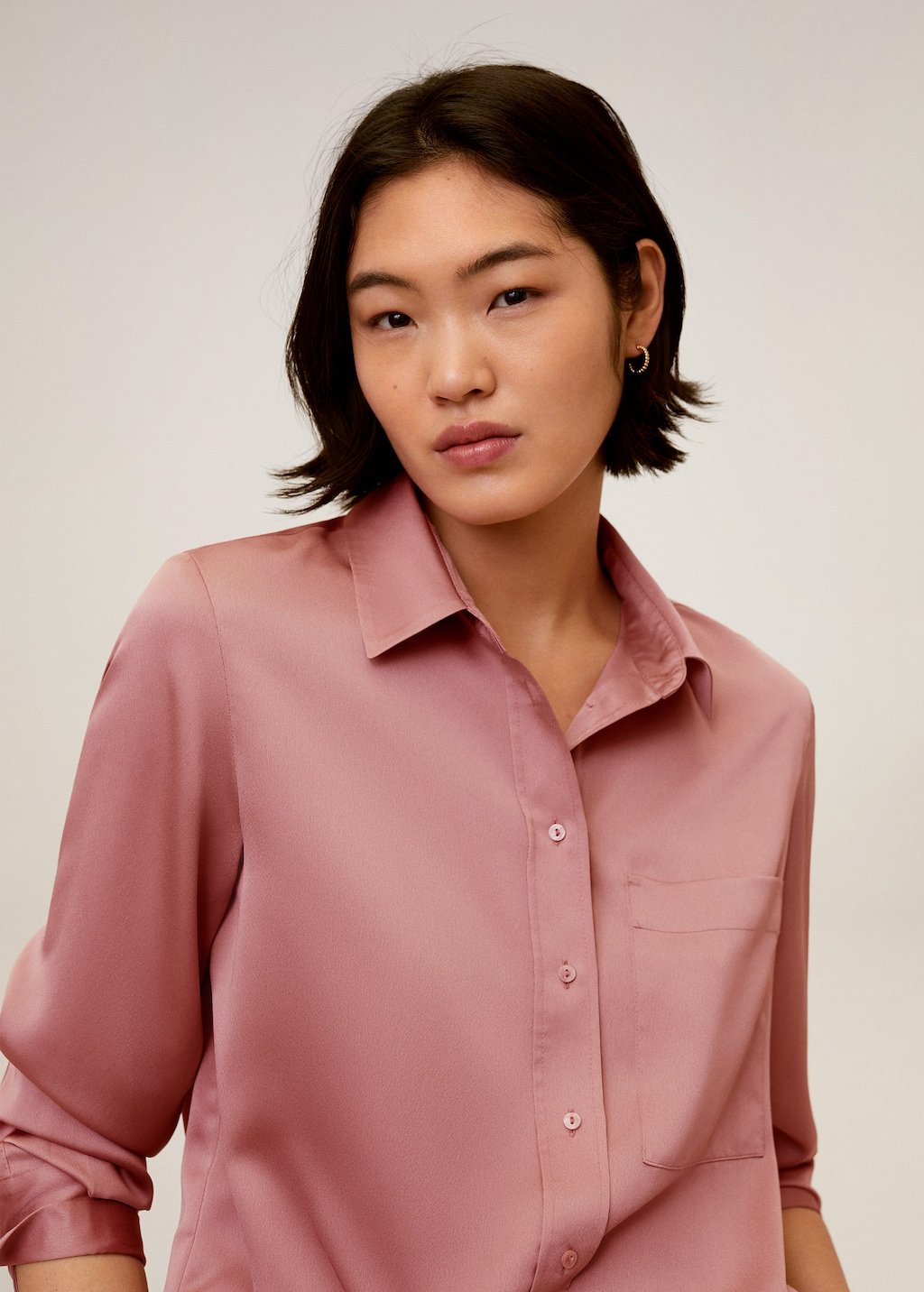 Satin pocket shirt