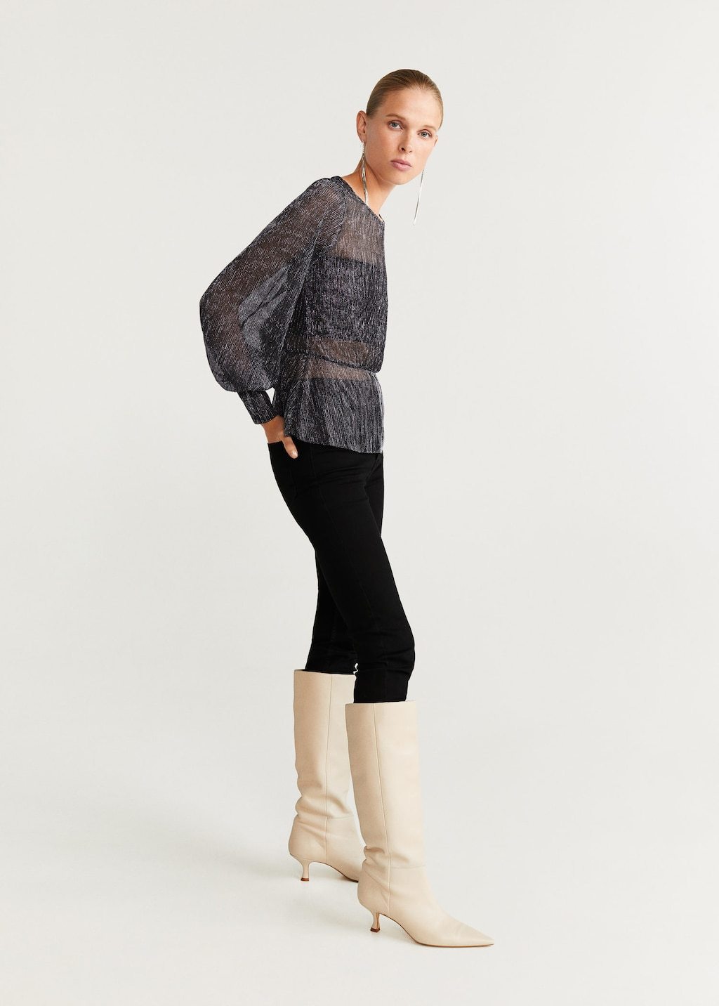 Peplum metallic t-shirt