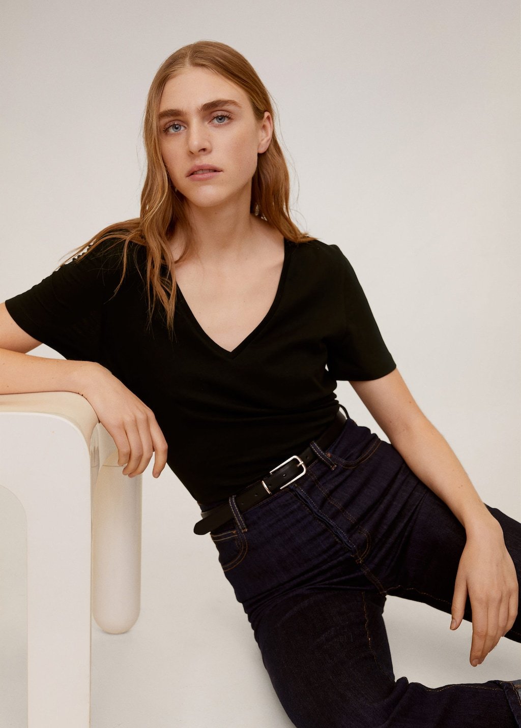 V-neck cotton T-shirt